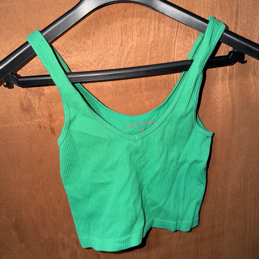 Target Green Ribbed Crop Top